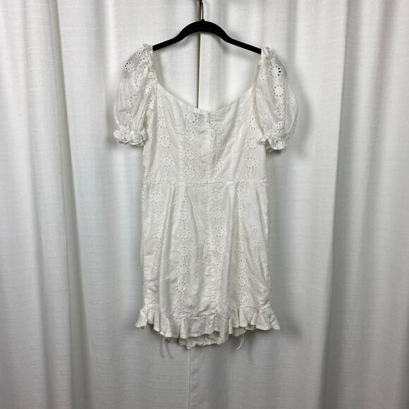 Hello Molly White Eyelet Saved By The Bell Mini Dress Sz.L/US 8 - Picture 11 of 16